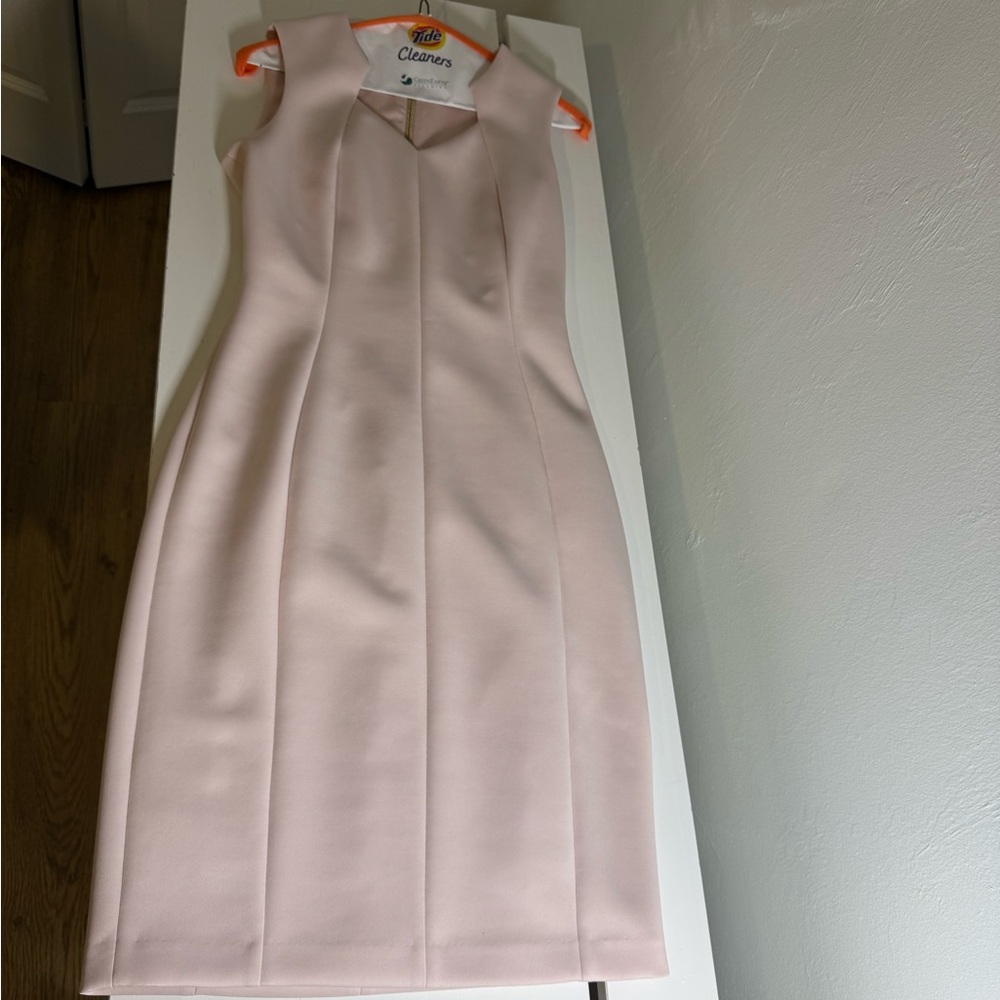 Calvin Klein Blush Pink Midi Sheath Dress - Picture 3 of 6